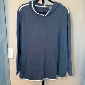 AnyBody Hoodie Sweatshirt White Blue‎ Size 3X